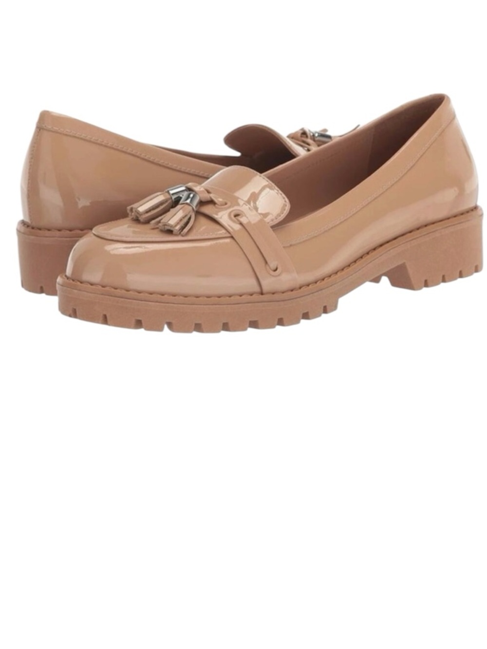 Rebecca Allen Women's The Lug Loafer Nude IV Patent Leather, 7.5, Beige, NWT